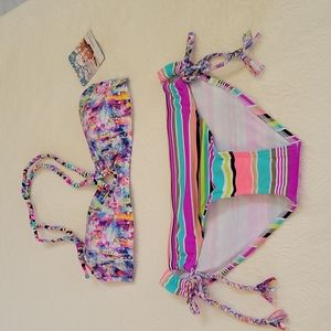 Seekers Bathing suit two piece multi color size 10